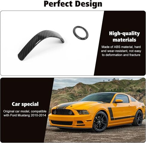 RT-TCZ Carbon Fiber Gear Shift Knob Cover Trim Interior Accessories for Ford Mustang 2010 2011 2012 2013 2014 in Saudi Arabia