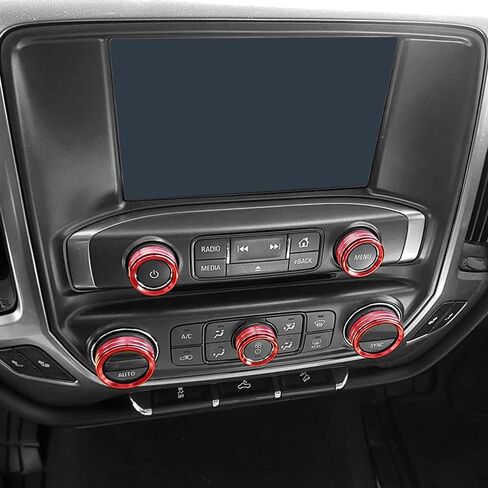 Thor-Ind AC Audio Knob Cover Compatible with Chevrolet Chevy Suburban Tahoe GMC Acadia Yukon Terrain Dash Auto Climate Control Volume Turn Signal 4WD Light Switch Knob Button Cover Trim Ring (Black) in Saudi Arabia