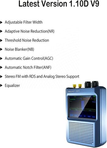 Malachite DSP1 1.1D V9 SDR Radio Receiver 50kHz-2GHz Full Band Radio Receiver AM SSB DSB CW NFM WFM with 5000mAh Battery (Built-in Amplifier) in Saudi Arabia