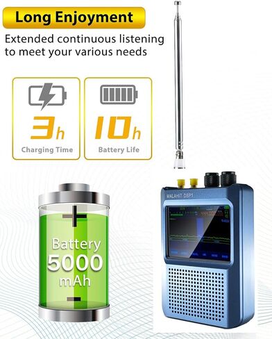 Malachite DSP1 1.1D V9 SDR Radio Receiver 50kHz-2GHz Full Band Radio Receiver AM SSB DSB CW NFM WFM with 5000mAh Battery (Built-in Amplifier) in Saudi Arabia