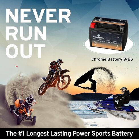 Chrome Battery YB9-BS Maintenance Free Replacement Battery: 12 Volts, 9Ah, Nut and Bolt (T3) Terminal in Saudi Arabia