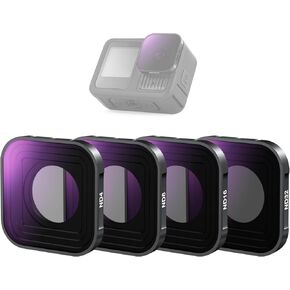 مجموعة مرشح Neewer 4 PLE ، PL ND8 ND16 ND32 HD Multicoated Multicoated Blastic Censity Censy Censity Lens Filter Action Action Camera Compatory مع GoPro Hero 13 12 11 10 9 Black ، Fl-GP18