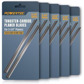 Powertec 3-1/4 "Tungsten Carbide Plades Rades 10 PK لـ WEN 6530 ، Dewalt DCP580B ، Porter-Cable PC70THP ، RYOBI P611 ، BOSCH PK2632K ، MAKITA XPK01Z PLANER ، REPLICE REPLICE ELECTRAL PLADES