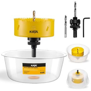 4 Hole Saw for Recessed Lights: 4-1/4 in Hole Saw with Silicone Dust Bowl - Installing 4 Inch Led Recessed Ceiling Lights for Drywall - Hole Cutter with Dust Catcher for Downlight Can Lighting