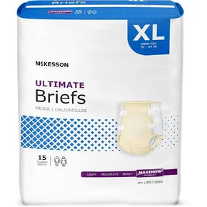 سراويل McKesson Ultimate الداخلية، لسلس البول، أقصى قدر من الامتصاص، مقاس XL، 15 قطعة، 4 عبوات، 60 إجماليًا