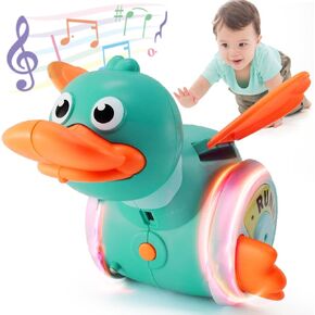 ألعاب بطة الموسيقية Sizobi ​​Baby ، Dancing Duck Walking Duck Baby Tuy لمدة 18 شهرًا+ رضع ، تضيء ألعاب Tummy Time That Fling Toys Learning for Toddler Newborn 2 3 4 Years Boys & Girls