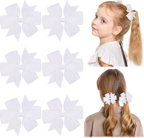 choicbaby 3 بوصات أقواس الشعر للفتيات الأسود grosgrain شريط الشريط الدبوس أقواس الشعر مقاطع مزدحمة أقواس الأطفال مقاطع الشعر لعيد ميلاد الطفل هدايا 6 حزمة الصور الدعائم in Kuwait