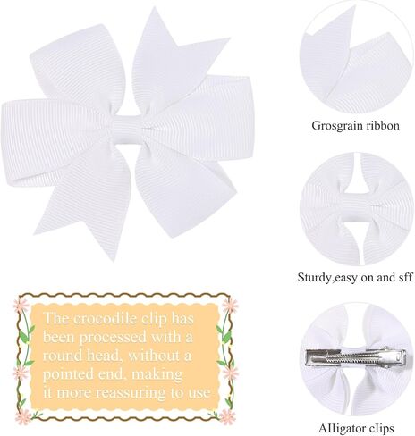choicbaby 3 بوصات أقواس الشعر للفتيات الأسود grosgrain شريط الشريط الدبوس أقواس الشعر مقاطع مزدحمة أقواس الأطفال مقاطع الشعر لعيد ميلاد الطفل هدايا 6 حزمة الصور الدعائم in Kuwait