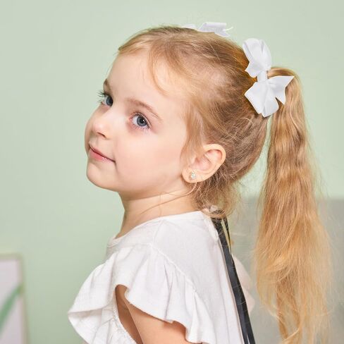 choicbaby 3 بوصات أقواس الشعر للفتيات الأسود grosgrain شريط الشريط الدبوس أقواس الشعر مقاطع مزدحمة أقواس الأطفال مقاطع الشعر لعيد ميلاد الطفل هدايا 6 حزمة الصور الدعائم in Kuwait