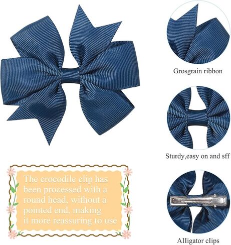 choicbaby 3 بوصات أقواس الشعر للفتيات الأسود grosgrain شريط الشريط الدبوس أقواس الشعر مقاطع مزدحمة أقواس الأطفال مقاطع الشعر لعيد ميلاد الطفل هدايا 6 حزمة الصور الدعائم in Kuwait