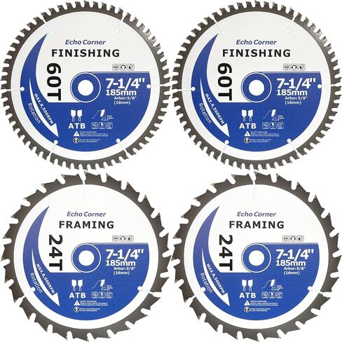 7-1/4" Wood Cutting Ciruclar Saw Blade 60T General Purpose Fine-Finish Woodworking in Kuwait