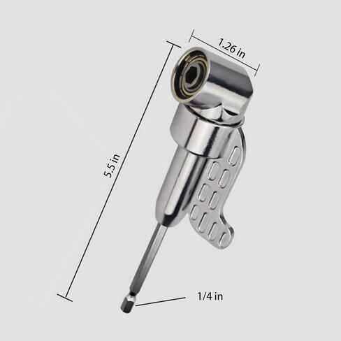 KAFENDA 105 Degree Right Angle Screwdriver Drill Adapter （Short） 3Pcs 1/4 3/8 1/2" Universal Socket Adapter Set Hex Shank Bit Square Power Drill Sockets 10 Pcs Bit (SET C) in Kuwait