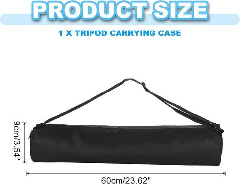 PATIKIL 23.62"x3.54"x3.54" Tripod Carrying Case, 1Pcs Nylon Padded Tripod Bag with Handles for Light Stands Tripod Photography Accessories, Black in Kuwait