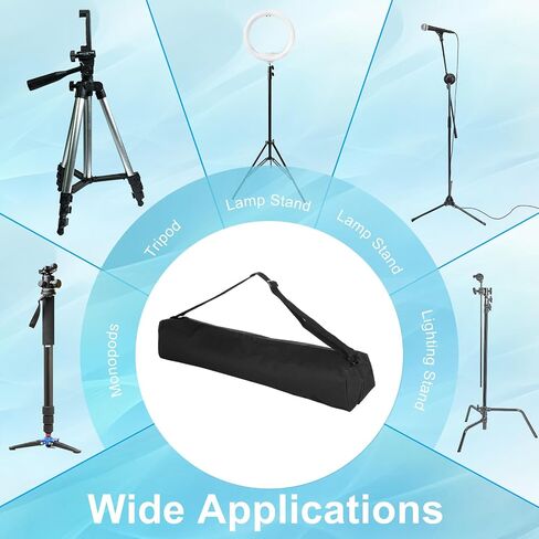PATIKIL 23.62"x3.54"x3.54" Tripod Carrying Case, 1Pcs Nylon Padded Tripod Bag with Handles for Light Stands Tripod Photography Accessories, Black in Kuwait