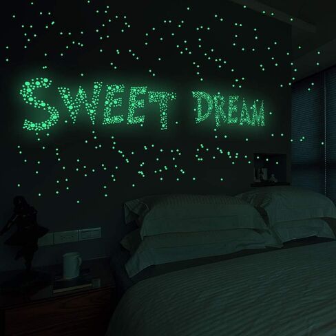 1230 PCS Glow Ultra Glow in the Dark Stars Wall Stickers ، Decors Decor Decor Decor Starry Sky Decor in Kuwait