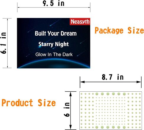 1230 PCS Glow Ultra Glow in the Dark Stars Wall Stickers ، Decors Decor Decor Decor Starry Sky Decor in Kuwait