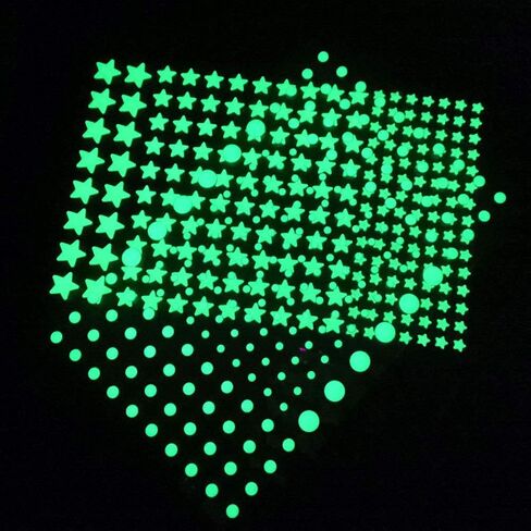 1230 PCS Glow Ultra Glow in the Dark Stars Wall Stickers ، Decors Decor Decor Decor Starry Sky Decor in Kuwait