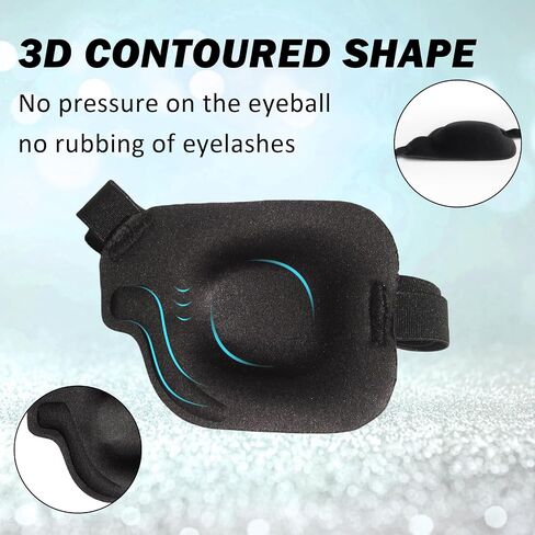 2Pcs 3D Eye Patches for Adults, Adjustable Medical Eyepatch for Lazy Eye, Large Black(Left and Right) in Saudi Arabia