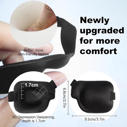 2Pcs 3D Eye Patches for Adults, Adjustable Medical Eyepatch for Lazy Eye, Large Black(Left and Right) in Saudi Arabia