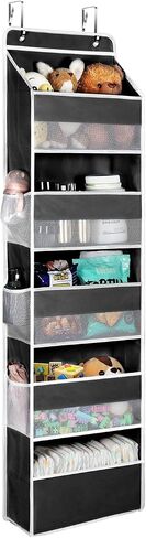 Univivi Over Door Hanging Organizer for Baby Nursery, Purple, 6-Shelf | Door Storage with Large Capacity Breathable Mesh Pockets, Fabric Over Door Organizer for Baby Essential, Bedroom and Dorm in Saudi Arabia