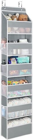Univivi Over Door Hanging Organizer for Baby Nursery, Purple, 6-Shelf | Door Storage with Large Capacity Breathable Mesh Pockets, Fabric Over Door Organizer for Baby Essential, Bedroom and Dorm in Saudi Arabia