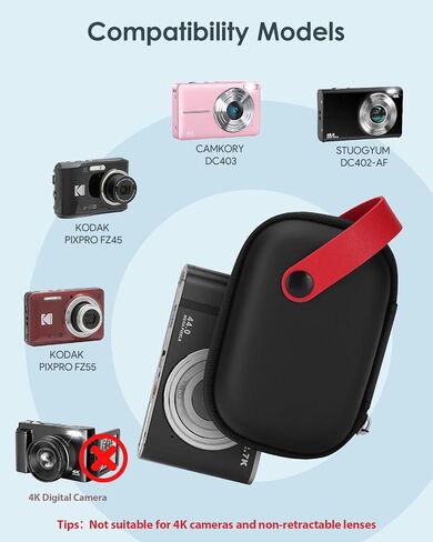Camera Case for Digital Camera CAMKORY DC403 FHD 1080P/ KODAK PIXPRO FZ55/ FZ45/ Gavonde W08-C/STUOGYUM DC402-AF, Travel Carrying Case Bag in Kuwait
