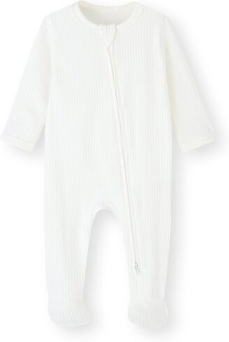 ACESTAR Baby Footies Pajamas, 2-Way Zipper Baby Sleepers with Mitten Cuffs - Long Sleeve Baby Zip Up Onesie for 0-12 Months in Kuwait