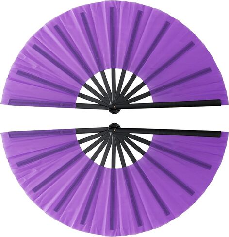Rave Hand Fan,2 Pack Large Folding Hand Rave Fan,Vintage Fabric Foldable Hand Fans,Chinese Kung Fu Tai Chi Hand Fan,Festival Fan,Clack Hand Held Fan Gifts for Women Party Dance (2 Pack / Blue) in Saudi Arabia