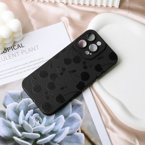 Compatible for iPhone 14 Case, Black Cute Wave Ripple Case Design for Women Girls, Soft TPU Slim Profile, Anti-Slip Shockproof Protective Phone Cover for iPhone 14 in Kuwait