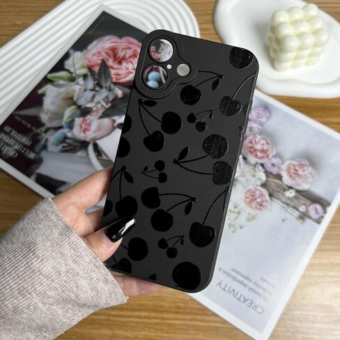 Compatible for iPhone 14 Case, Black Cute Wave Ripple Case Design for Women Girls, Soft TPU Slim Profile, Anti-Slip Shockproof Protective Phone Cover for iPhone 14 in Kuwait