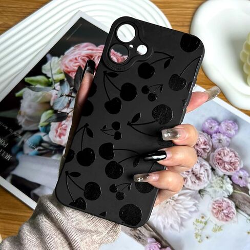Compatible for iPhone 14 Case, Black Cute Wave Ripple Case Design for Women Girls, Soft TPU Slim Profile, Anti-Slip Shockproof Protective Phone Cover for iPhone 14 in Kuwait