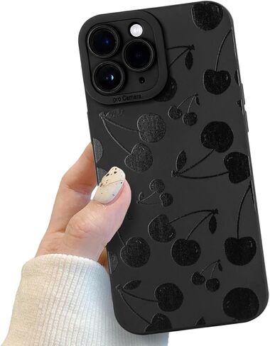 Compatible for iPhone 14 Case, Black Cute Wave Ripple Case Design for Women Girls, Soft TPU Slim Profile, Anti-Slip Shockproof Protective Phone Cover for iPhone 14 in Kuwait