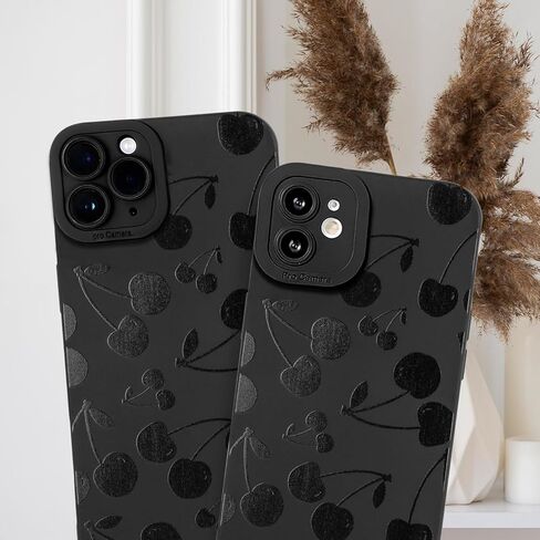 Compatible for iPhone 14 Case, Black Cute Wave Ripple Case Design for Women Girls, Soft TPU Slim Profile, Anti-Slip Shockproof Protective Phone Cover for iPhone 14 in Kuwait