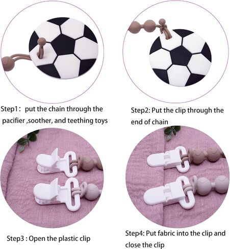 مقاطع مصاصة للطفل الفتيات 2 في 1 قطعة واحدة من حاملي حاملي Pacifier Silicone Paci Binky مقاطع لألعاب التسنين ومحاكمة الأطفال من 2 (أرجواني المتربة + البرتقالي) in Kuwait