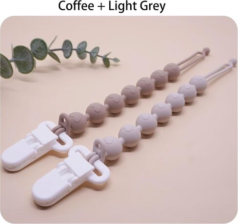 مقاطع مصاصة للطفل الفتيات 2 في 1 قطعة واحدة من حاملي حاملي Pacifier Silicone Paci Binky مقاطع لألعاب التسنين ومحاكمة الأطفال من 2 (أرجواني المتربة + البرتقالي) in Kuwait