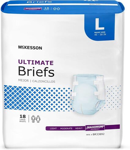 سراويل McKesson Ultimate الداخلية، لسلس البول، أقصى قدر من الامتصاص، مقاس XL، 15 قطعة، 4 عبوات، 60 إجماليًا in Kuwait
