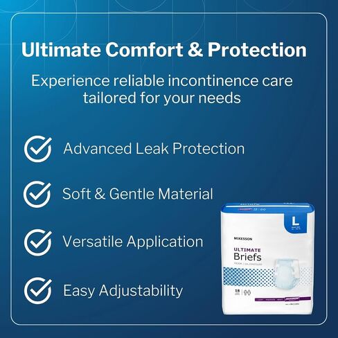 سراويل McKesson Ultimate الداخلية، لسلس البول، أقصى قدر من الامتصاص، مقاس XL، 15 قطعة، 4 عبوات، 60 إجماليًا in Kuwait