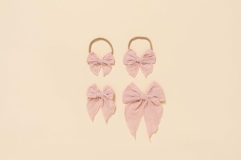 Little Poppy Co. Dows Handmade Claire Bow - شريط مطرز صلب ، ملحقات أنيقة متميزة للفتيات والرضع (الخردل ، مقطع أصلي) in Kuwait