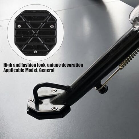 Motorcycle Kickstand Plate, Universal Motorcycle Aluminium Alloy Side Stand Extension Plate High Strength Kickstand Pad Plate Support Accessory (Black) in Kuwait