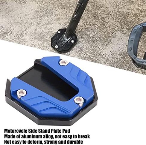 Motorcycle Kickstand Plate, Universal Motorcycle Aluminium Alloy Side Stand Extension Plate High Strength Kickstand Pad Plate Support Accessory (Black) in Kuwait