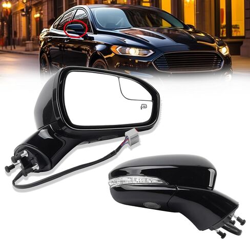 Dasbecan Left Driver Side Power Door Mirror Compatible with Ford Fusion 2013-2015 Power | Heated | Turn Signal | Puddle Light | Manual Folding | DS7Z17683BA | Black | 7Pins in Saudi Arabia
