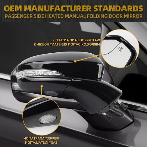 Dasbecan Left Driver Side Power Door Mirror Compatible with Ford Fusion 2013-2015 Power | Heated | Turn Signal | Puddle Light | Manual Folding | DS7Z17683BA | Black | 7Pins in Saudi Arabia