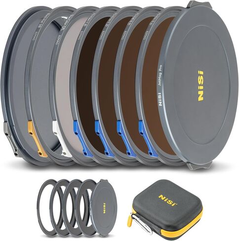 KISI JETMAG PRO 82MAG KIT - طقم مرشح العدسات المغناطيسية مع NC UV ، CPL COL ، محولات (67 مم/72 مم/77 مم/82 مم) ، قبعات الحماية و 7 CADDE in Kuwait