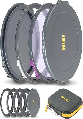 KISI JETMAG PRO 82MAG KIT - طقم مرشح العدسات المغناطيسية مع NC UV ، CPL COL ، محولات (67 مم/72 مم/77 مم/82 مم) ، قبعات الحماية و 7 CADDE in Kuwait