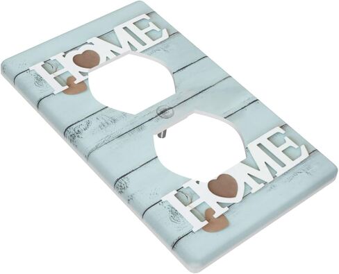 Teal Blue Wood Home Letters Scip 3 Gang Triple Toggle Light Switch Plate Cover Cover Farmhouse Decor in Kuwait