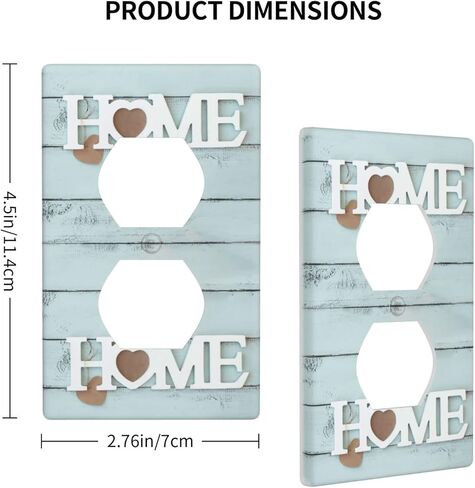 Teal Blue Wood Home Letters Scip 3 Gang Triple Toggle Light Switch Plate Cover Cover Farmhouse Decor in Kuwait