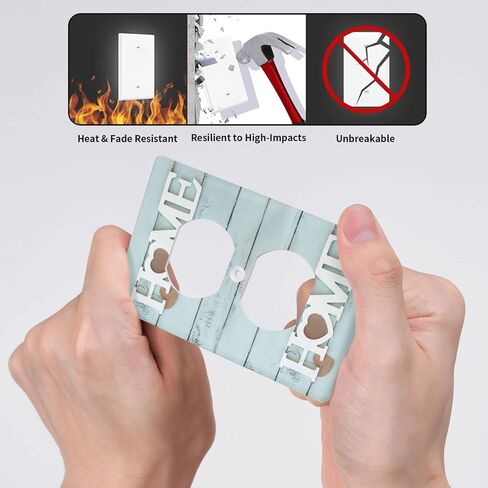 Teal Blue Wood Home Letters Scip 3 Gang Triple Toggle Light Switch Plate Cover Cover Farmhouse Decor in Kuwait