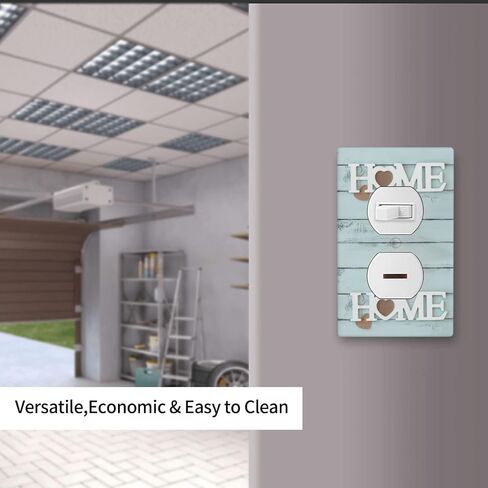 Teal Blue Wood Home Letters Scip 3 Gang Triple Toggle Light Switch Plate Cover Cover Farmhouse Decor in Kuwait