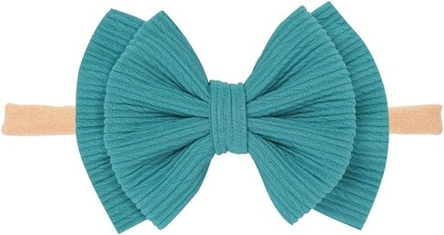 Baby Girl Soft Nylon Bow Elastic Headband Turban Toddler Infant Bow-knot Stretchy Hair Band Birthday Party Hair Bow Ribbon Accessories for Newborn Baby (Bow 1 - Pink, Elastic) in Saudi Arabia