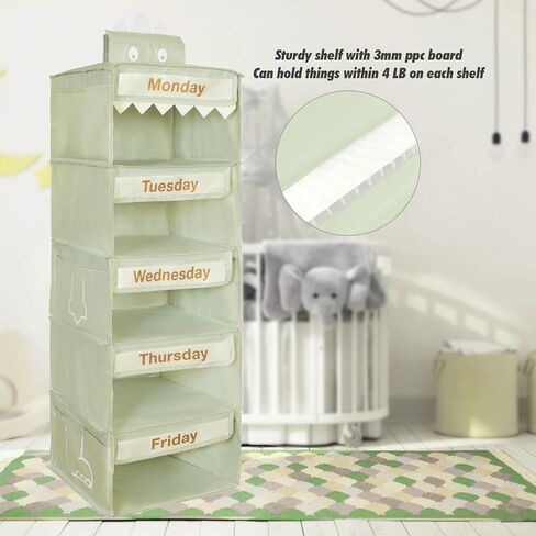 منظم الملابس الأسبوعي لـ Kids-Day of the Week منظم الملابس لـ Kids-Kids Daily Lesport Organizer-Monday Organizer-Kids Closet Organizer Ways of the Week ، Fight Pink ... in Kuwait